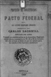Portada del fullet "Proyecto de Pacto, o, Constitución Federal para los cantones regionados andaluces"