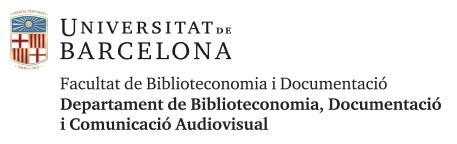 Logo Facultat Biblioteconomia i Documentació UB