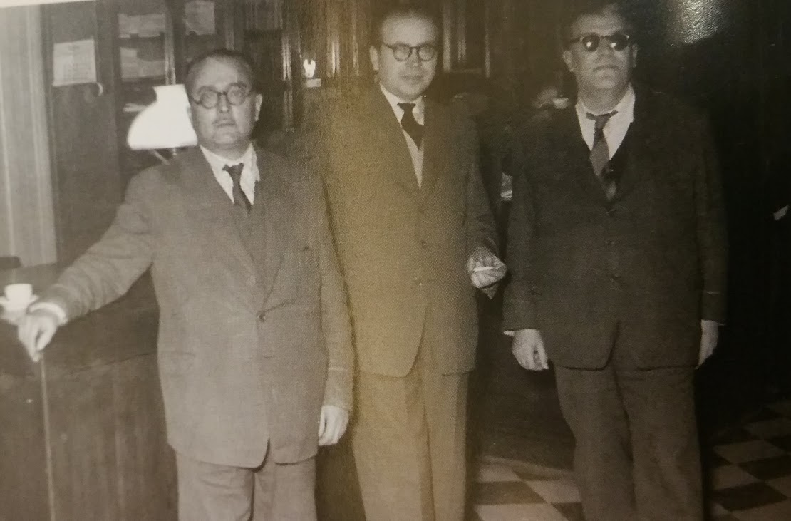 Els bibliotecaris Enric Alonso, Jeroni Guillén i Lluís Jofre