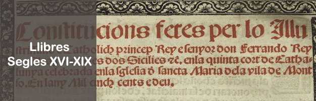 Descripció de la col·lecció de llibres dels segles XVI-XIX